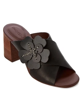 SEE BY CHLOE SHOES FLOWER APPLIQUE MULE LEATHER SANDALS $325 sz 40 10 - Picture 1 of 12