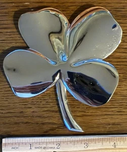 Trébol de 4 hojas GERITY 1984 plateado con pisapapeles poema inscrito - Imagen 1 de 7