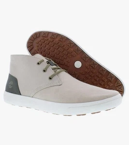 TIMBERLAND ASHWOOD PARK CHUKKA LIGHT BEIGE CANVAS MEN BOOTS SZ 11.5M NWOB - Picture 1 of 12