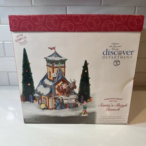 RARE Department 56 Santa's Sleigh Launch North Pole Series Christmas Village NIB - Picture 1 of 8