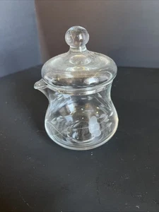 Princess House #457 Condiment Jar with Lid Heritage Crystal Floral Design - Picture 1 of 5