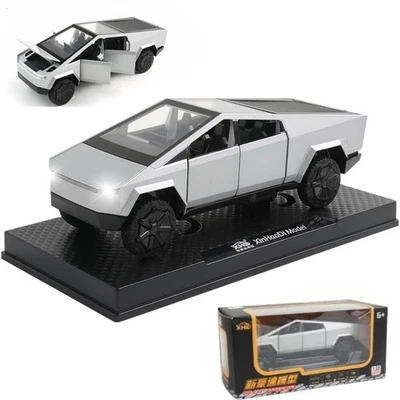 1/32 Scale Tesla Pickup Truck Alloy Car Model – Diecast Metal with Sound & Light - Image 1 of 4