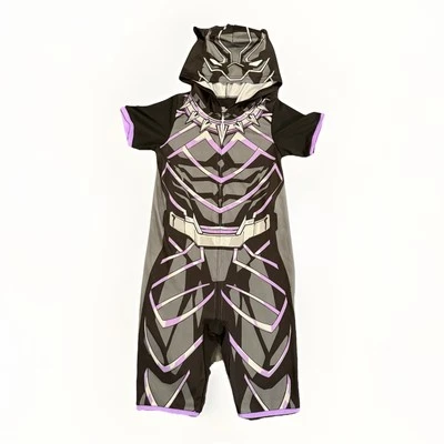 Marvel Vengadores Pantera Negra Mono Disfraz Negro Púrpura Capucha Niños Niños S 6-7 Foto 1 de 4