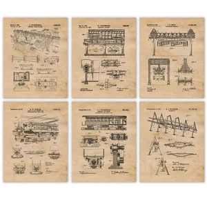 Classic Tram Train Railway Engine Patent Prints 6 (8x10) for Home Work Office - Picture 1 of 12