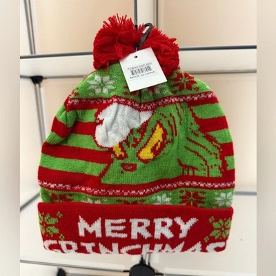 Gorro The Grinch Light Up Navidad Pom Pom Rojo/Verde Talla Única Nuevo con Etiquetas Foto 1 de 4