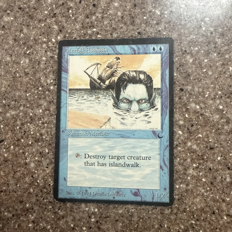 MTG Merfolk Assassin The Dark Regular Uncommon Magic The Gathering MP - Image 1 of 2