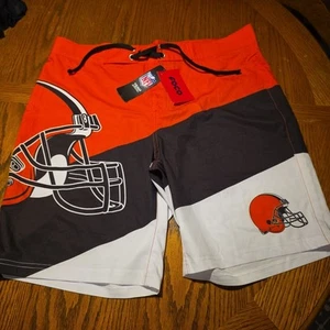 New! Mens MEDIUM Cleveland Browns Swim Trunks FOCO NFL Football BOARD SHORTS  - Picture 1 of 7