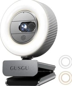 GUSGU G910 2K Quad HD Webcam for PC, with Microphone & Light & Privacy Cover - Picture 1 of 8