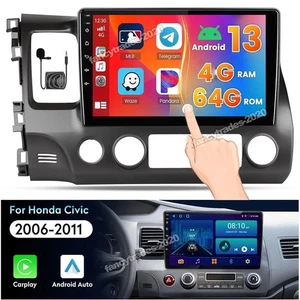 Radio estéreo para auto Apple Carplay de 4 GB+64 GB para Honda Civic 2006-2011 Android 13 GPS - Imagen 1 de 21