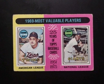 1975 Topps Most Valuable Players Harmon Killebrew, Willie McCovey #207 Excellent - Image 1 of 2