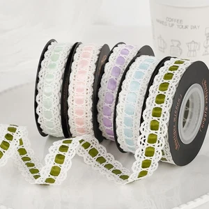 Cotton Thread Hollowed-out Lace Trim Ribbon Webbing Embroidered Fabric -2cm*4.5M - Picture 1 of 9