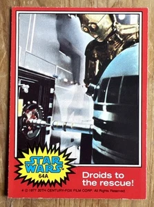 Topps Star Wars UK 1977 #64A RARE UK Card Droids To The Rescue! Exc - R2D2 C-3PO - Picture 1 of 2