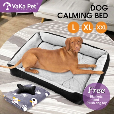 Vaka Black Dog Bed Pet Cat Calming Floor Mat Sleeping Cave Washable Extra Large - image 1 of 4