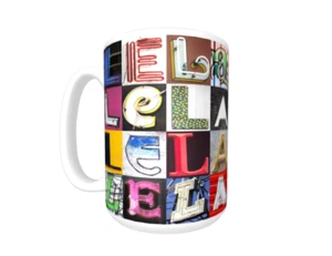 Taza/taza de café LELA con el nombre en fotos de letras de letrero - Imagen 1 de 3
