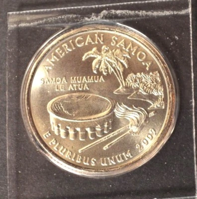 2009 P American Samoa - US Territories Satin Quarter VERY LOW MINTAGE - Image 1 of 2