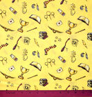 Harry Potter Fabric - HALF YARD - 100% Cotton - Quilting Quidditch Cute Yellow