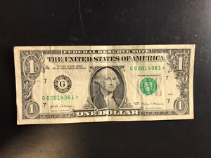 Birthday, Anniversary Star Note March 8, 2014 $1 Fancy Serial # 02014381 - Picture 1 of 6
