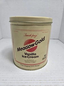 Vintage Meadow Gold Vanilla Ice Cream Advertising Tin Half Gallon Collectible - Picture 1 of 6