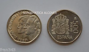 MONEDA 500 Pesetas 1987 Juan Carlos I SC - SPAIN km 831 UNC - Imagen 1 de 1