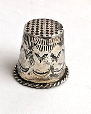 Fred Harvey Era Sterling Silver Hand Stamped Native American Sewing Thimble