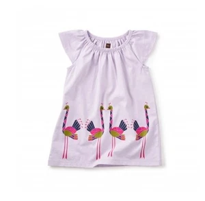 Tea Collection Baby Dress Ostriches 3M - 6M Infant Girl Light Purple Spring New - Picture 1 of 6