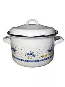 Gänsemuster Topf mit Deckel Casandra Avsar Porzellan Emaille säurebeständig 3 L - Bild 1 von 11