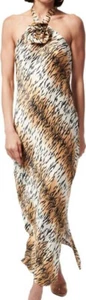 Cami NYC Lenzy Tiger Halter Midi Dress 100% Silk Womens XS NWT - Picture 1 of 9