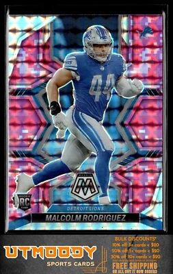 2022 Panini Mosaic 400 Malcolm Rodriguez Mosaic Camo Pink Detroit Lions - Image 1 of 2