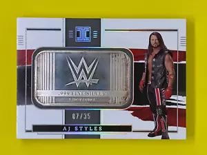 AJ Styles WWE Panini Impeccable 2022 .999 Fine Silver 1 Troy Ounce Bar Card /35 - Picture 1 of 2
