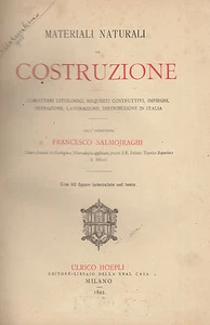 Matériaux naturel construction. Salmojraghi. Hoepli. 1892 PP2 - Picture 1 of 1