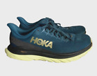 Hoka Shoes Mens 9.5 Mach 4 Running Workout Comfort Cushion Casual Blue Green