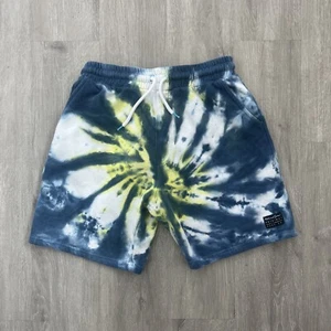 Maui & Sons Shorts Men’s Size M Blue Tie Dye Fleece Sweat Shorts Drawstring - Picture 1 of 3