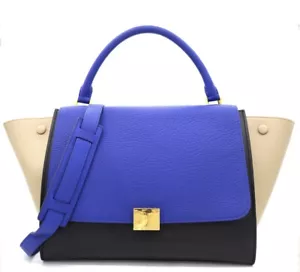 CÉLINE Tri-Color Leather Medium Trapeze Top Handle Hand / Shoulder Bag - Picture 1 of 20