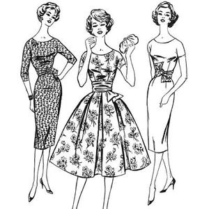 Vestido rockabilly con patrón de 1950, 3 estilos - Imagen 1 de 1