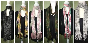 Handmade Crocheted Crochet Scarves Long and Skinny Scarf - Picture 1 of 31