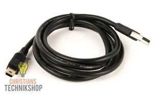 Cable USB (negro) | Conector USB 2.0 A a conector mini-B | Longitud 100 cm - Imagen 1 de 3