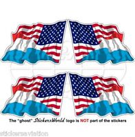 USA United States America-TUNISIA Tunisian Flying Flag 50mm Stickers Decals x4