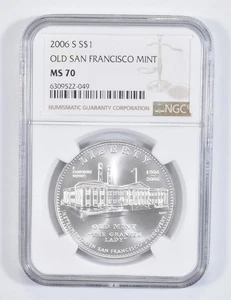 2006-S San Francisco Mint Commemorative Silver Dollar MS70 NGC *4058 - Picture 1 of 5