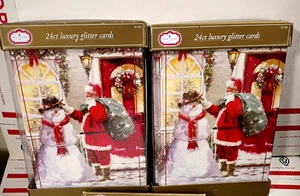 2 Trim A Home Weihnachtskarten Glitzer Feiertage je 24 Stück mit Umschlägen - Bild 1 von 4