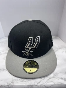 NWT San Antonio Spurs New Era Hat Cap Mens 7 Fitted Black Gray NBA 59Fifty - Picture 1 of 7