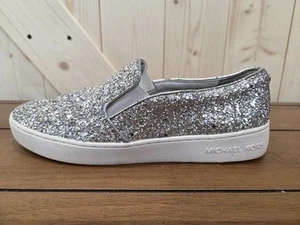 Michael Kors Sz 8m, Glitter Silver Shoe Slip-on/loafer/flats - Picture 1 of 11
