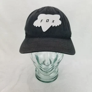 Fox Racing Fox Head Flexfit Baseball Hat Black Cap Curved Brim Fitted S/M - Picture 1 of 13