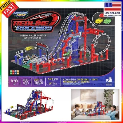 STEM Building Motorized Learning Journey Techno Trax Redline Raceway Set Science - Image 1 of 4