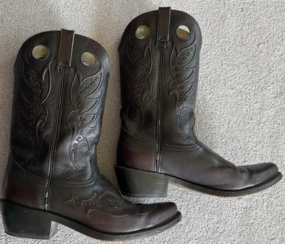 Botas vaqueras occidentales de cuero Durango para hombre talla 9 EE Foto 1 de 4