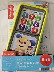 FISCHER-PRICE LAUGH & LEARN 2-IN-1-Slide to Learn Smartphone TEACHING TOY 9-36 M - Picture 1 of 1