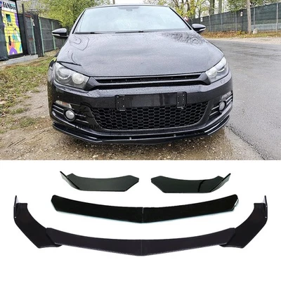 Gloss Black Front Bumper Lip Splitter Spoiler Body Kit For Volkswagen Scirocco - Image 1 of 4