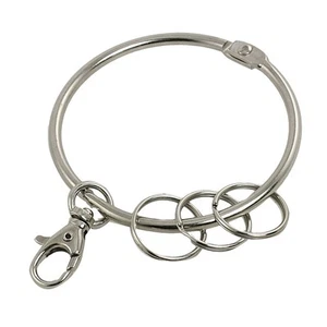 Llavero grande de metal 7,7 cm con cierres giratorios 3 anillos divididos - Imagen 1 de 5