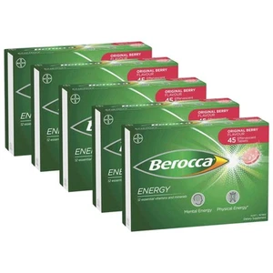 Berocca Energy Effervescent Tablets – Original Berry Flavour – 5 x 45 Pack (225 - Bild 1 von 4