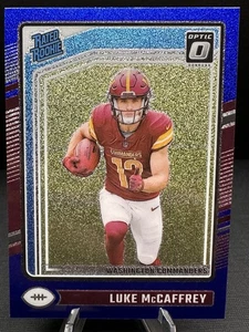 2024 Optic - Rated Rookie Luke McCaffrey Blue Glitter Prizm Case Hit Commanders - Picture 1 of 2