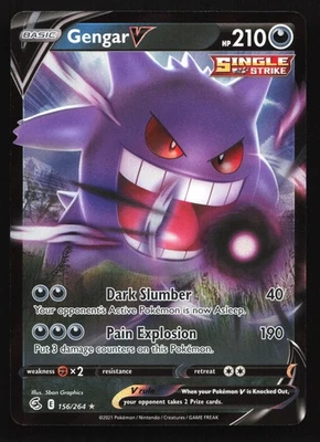 Gengar V 156/264 SWSH08: Fusion Strike Ultra Rare Pokemon Card - Image 1 of 2